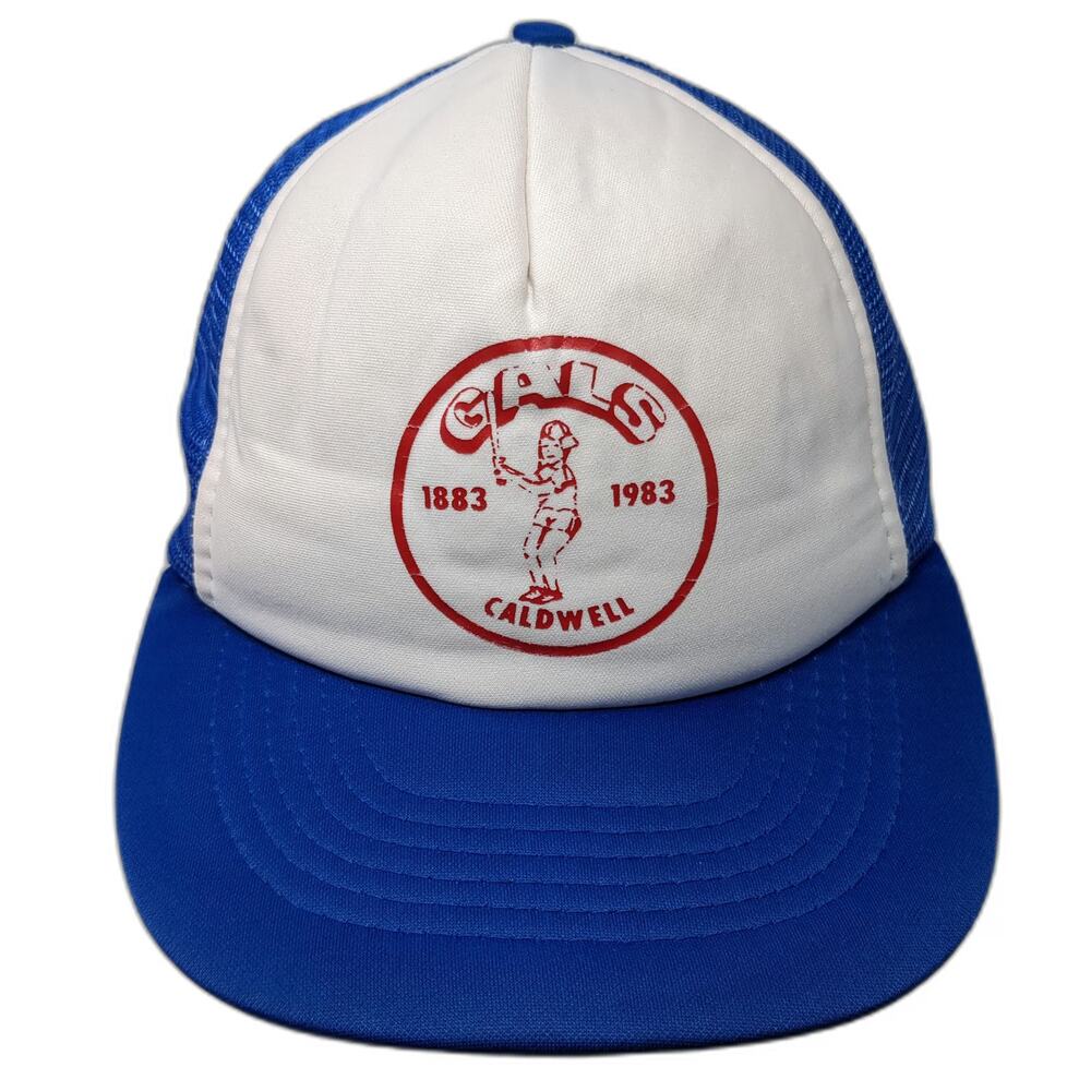 Sportcap Trucker Hat Blue L GALS Caldwell Centennial 1883-1983 Snapback Mesh